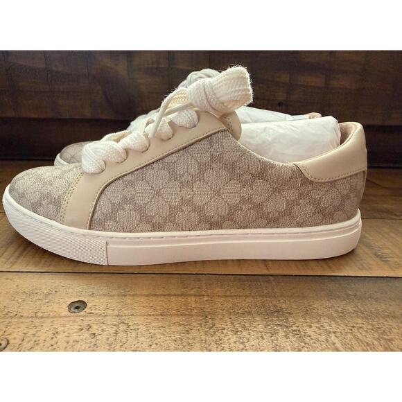 Kate Spade New York Shoes Women's Beige Spade Flower Jacquard Lace Up Sneakers - Picture 4 of 9